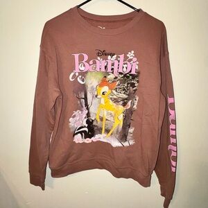 Disney Bambi Graphic Brown Sweatshirt
